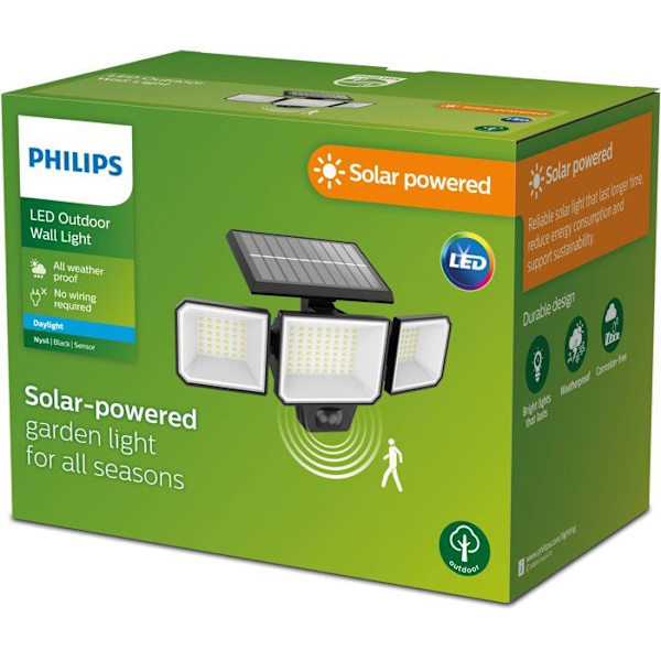 Projektor - PHILIPS - Nysil - Solcellsdriven - Rörelsesensor - 1000 lumen
