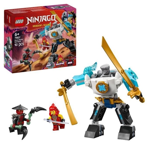 LEGO NINJAGO 71827 Zane's Super Mech Armor - Ninja-rollspel för pojkar från 6 år och uppåt
