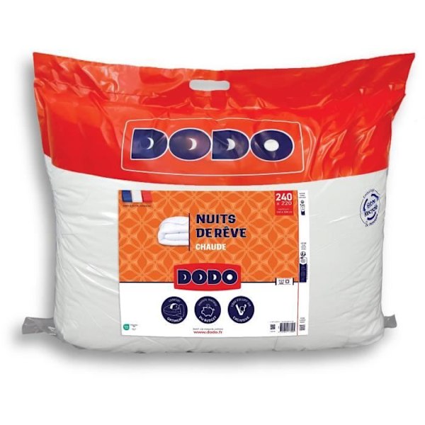 DODO - Extra varmt täcke - NUITS DE REVE - 220 x 240 cm - 400gr/m² - Vit