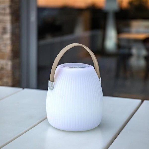 Trådlös bluetooth högtalarlampa - LUMISKY - MINI MAY PLAY - H23 cm - Dimbar vit och flerfärgad LED