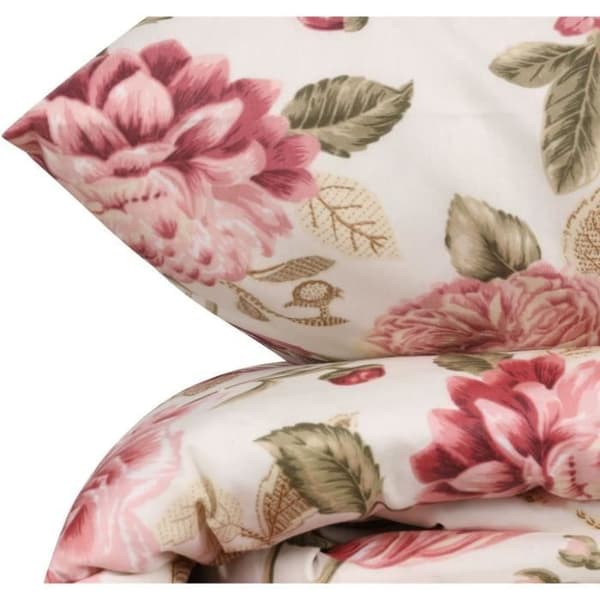 Bäddset - 1 påslakan 220 x 240 cm + 2 örngott 60 x 60 cm - 65% bomull, 35% polyester - Krämfärgad