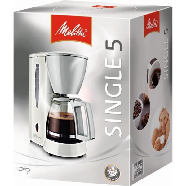 Melitta Single 5 Kaffebryggare M720-1/1 Vit - 8 koppars filter 650W