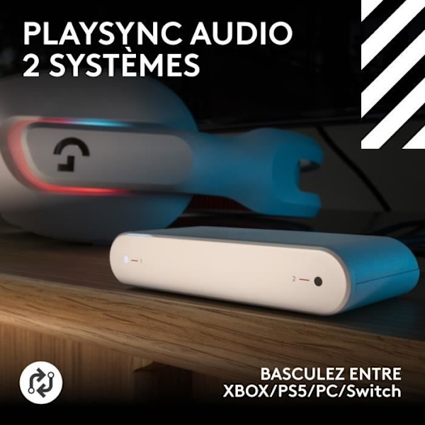 Gamingheadset - trådlöst - Logitech G - Astro 120 X - Lightspeed - Vit