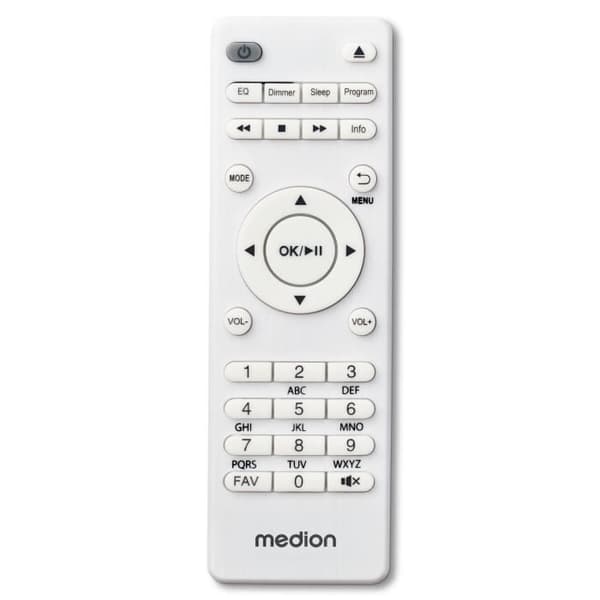Mini HiFi-system - MEDION - DAB/FM internetradio - CD-spelare - 2x15W RMS - Vit