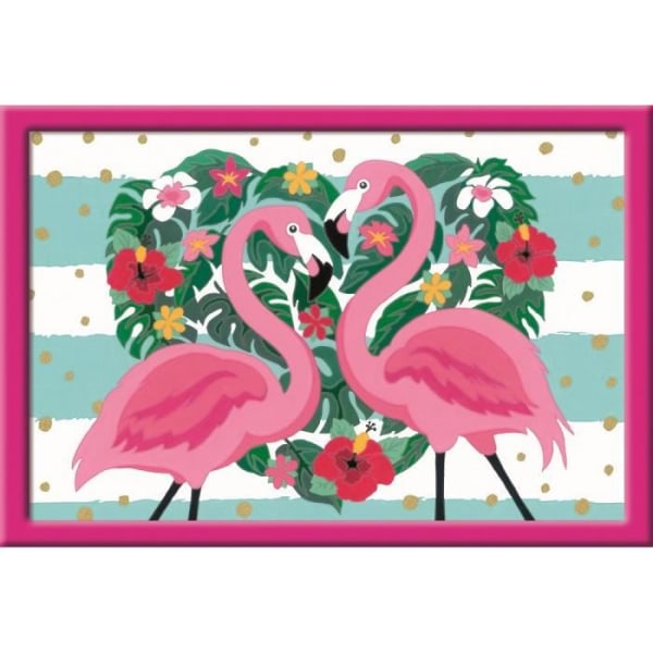Konstnummer - stort - Flamingos i kärlek