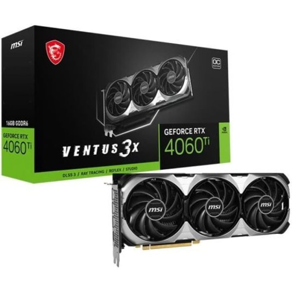 MSI - Grafikkort - RTX 4060TI VENTUS 3X 16G OC (912-V517-013)