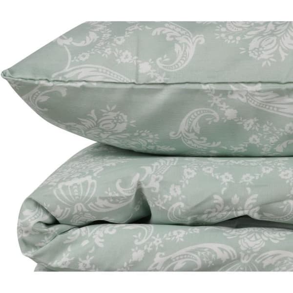 Bäddset - 1 påslakan 220 x 240 cm + 2 örngott 60 x 60 cm - 65% bomull, 35% polyester - Grön