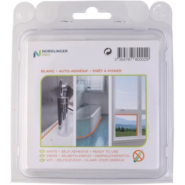 Självhäftande tätningspackning - NORDLINGER PRO - Mastiplast 9 mm - Vit