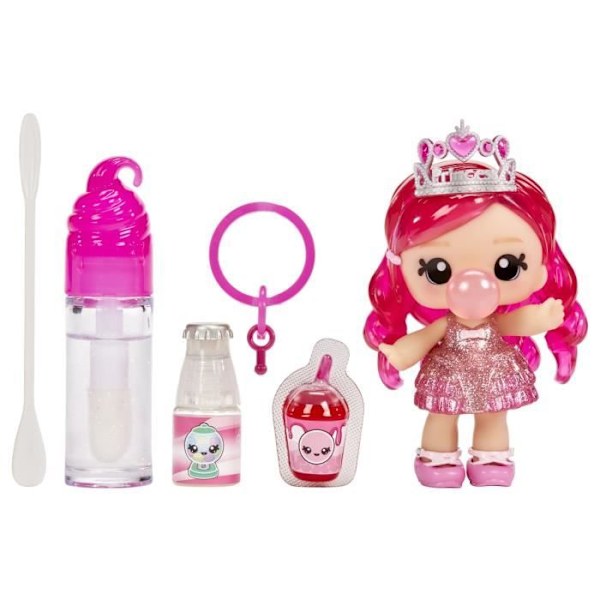 Yummiland - 1 10 cm docka och ett glittrigt läppglans för att skapa - Bianca - Tuggummi smak - från 4 år och uppåt