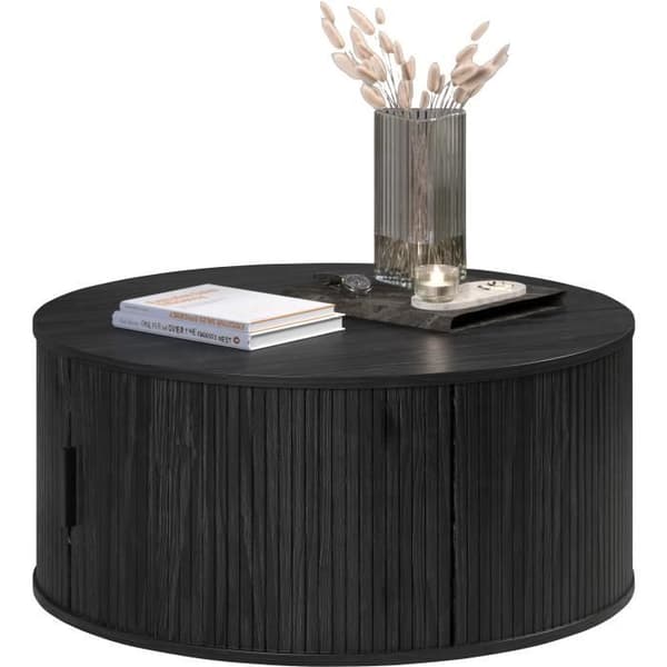 Soffbord - Runt - MDF - Svart - Essential - Diameter 80 cm Höjd 36 cm - RONIN
