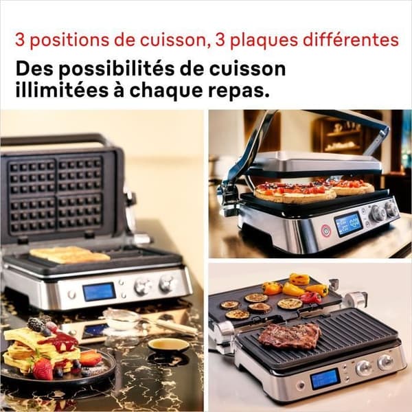 Multifunktionsgrill - BRAUN - Multi Pro 9 - 2000 W - 3 värmelägen - Svart / Stål