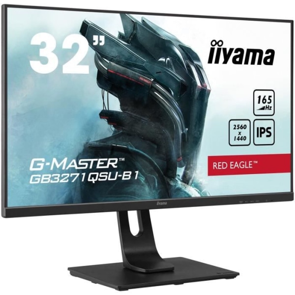 PC Gamer -skärm - IIYAMA G -Master Red Eagle - 31,5 WQHD - IPS -panel - 1 ms - 165 Hz - HDMI / DisplayPort / USB 3.0 - AMD FreeSync