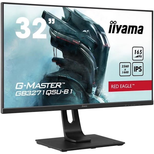 PC Gamer -skärm - IIYAMA G -Master Red Eagle - 31,5 WQHD - IPS -panel - 1 ms - 165 Hz - HDMI / DisplayPort / USB 3.0 - AMD FreeSync Svart