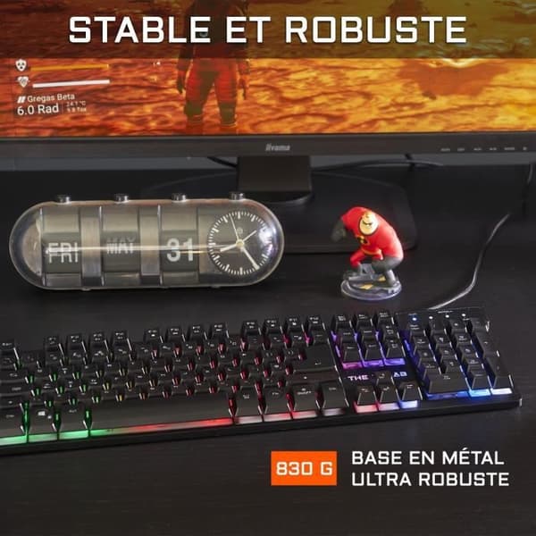 Kombination KRYPTON - THE G -LAB - Retro Wired Gaming Keyboard and Mouse Pack - RGB Lighting