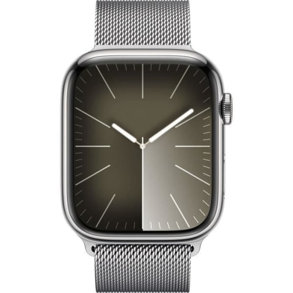 Apple Watch Series 9 GPS + Cellular - 45 mm - Silver stålfodral - Silver Milanese Loop Armband