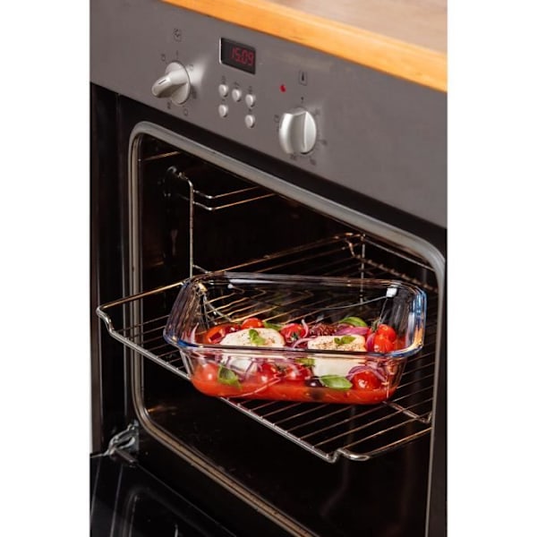 PYREX COOK & GO Rektangulär förvaringsskål 3.3l 30x23cm + Blått lock