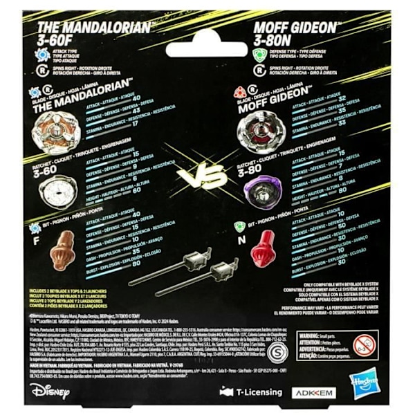 Beyblade X och Star Wars, Collab The Mandalorian 3-60F vs. Moff Gideon 3-80N, multipack