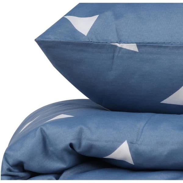 Bäddset - 1 påslakan 220 x 240 cm + 2 örngott 60 x 60 cm - 65% bomull, 35% polyester - Blå