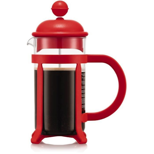 French Press Coffee Cooker - BODUM - Java - Plastram och lock - 3 koppar - 0,35 L - Röd