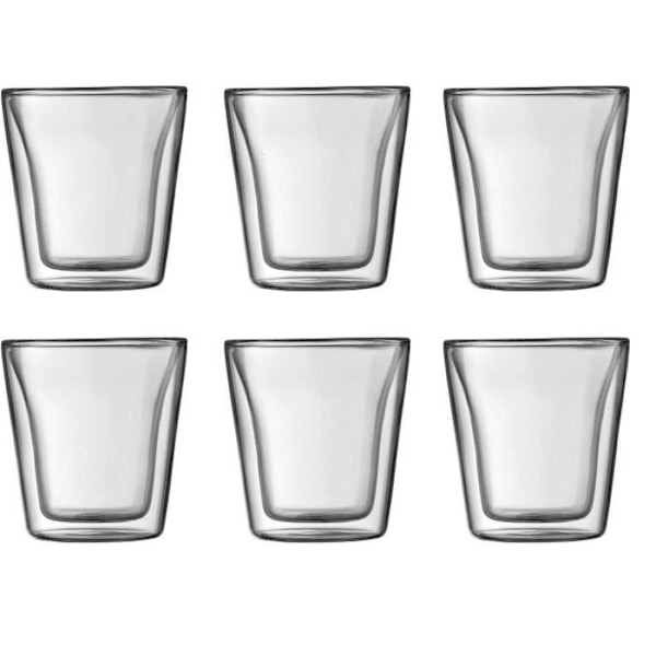 BODUM CANTEEN Ställ in 6 dubbla väggglas 0,1 l Transparent