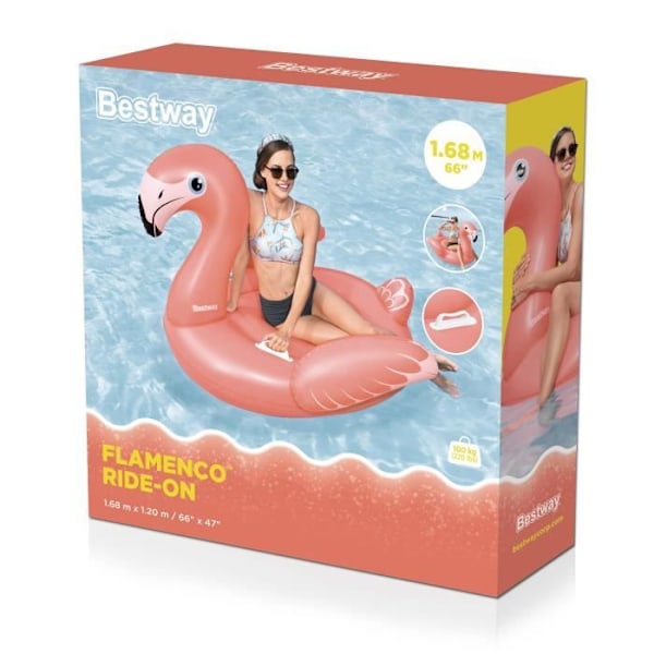 Ride-on flottör - Bestway - Flamingo - 168 x 120 cm