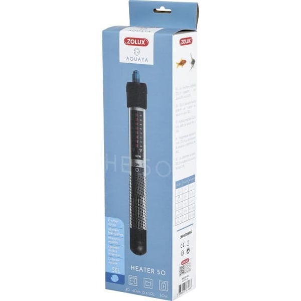 Akvarievärmare - Zolux - Värmare 50 - 50 W - 23 cm - För exotiska fiskar