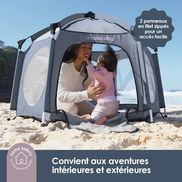 Adventure Parc Pop-Up - DREAMBABY - Tyg med bärväska - Anti-UV-överdrag (utomhusbruk) - Ø 1,3 m - H1 m