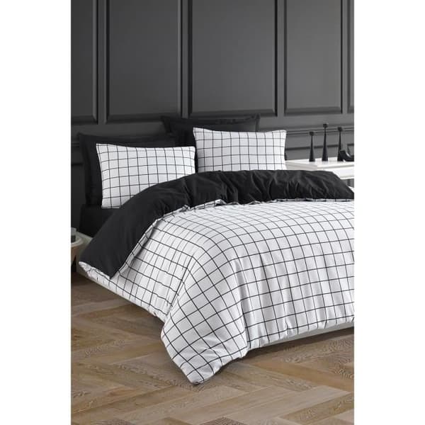 Bäddset - 1 påslakan 220 x 240 cm + 2 örngott 60 x 60 cm - 65% bomull, 35% polyester - Vit