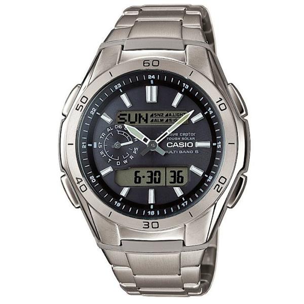 CASIO - Titanium klocka - WAVECEPTOR - grå