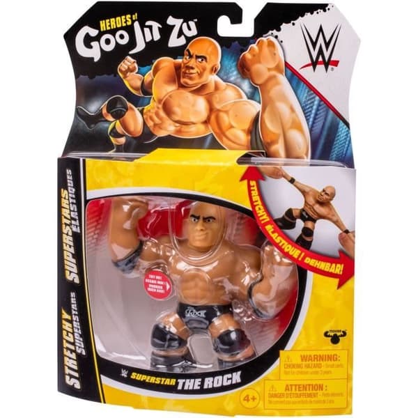 Stretchig figur - GOO JIT ZU WWE - The Rock - 11 cm - Elastisk struktur - 3x stretchig