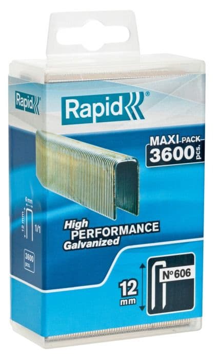 RAPID 3600 häftklamrar n ° 606 12mm galvaniserad