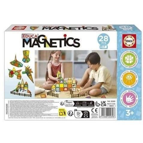 Magnetics Ecoferme - Bygglek - EDUCA - 28 magnetiska bitar, 2 djur, 8 kort - Från 3 år