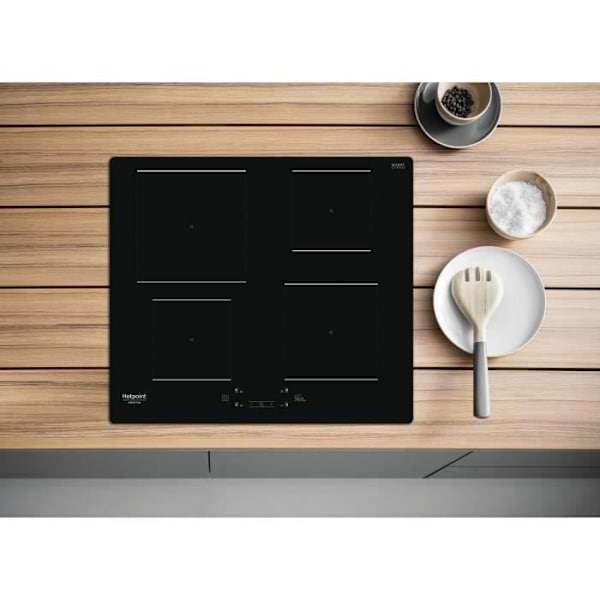 HOTPOINT - HQ5660SNE - Induktionshäll - 4 brännare - 7200W - L60 cm - Svart glasbeläggning