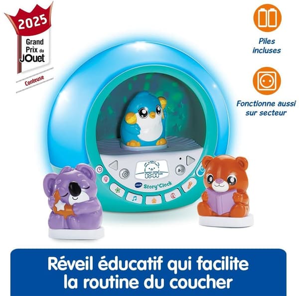 VTECH - STORY'CLOCK - MIN BERÄTTARVÄCKARKLOCKA - Blå