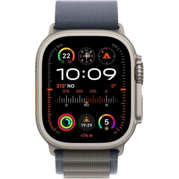 Apple Watch Ultra 2 GPS + Cellular - 49 mm - Titanfodral - Blue Alpine Loop-rem - Stort