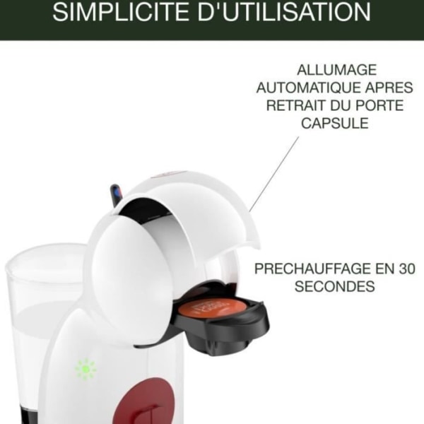 KRUPS Nescafé Dolce Gusto Multidrink kaffemaskin, Ultrakompakt, Intuitiv, Piccolo XS vit YY5218F