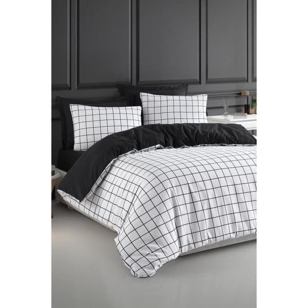 Bäddset - 1 påslakan 220 x 240 cm + 2 örngott 60 x 60 cm - 65% bomull, 35% polyester - Vit