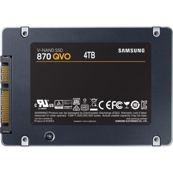 SAMSUNG - Intern SSD-enhet - 870 QVO - 4TB - 2.5 (MZ-77Q4T0BW)