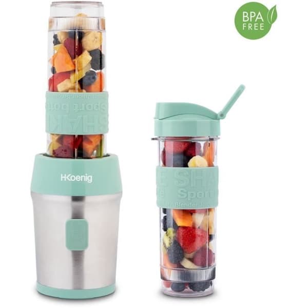 Minimixer - SMOO18 - 300 W - 570 mL - Pastellgrön - 2 flaskor ingår