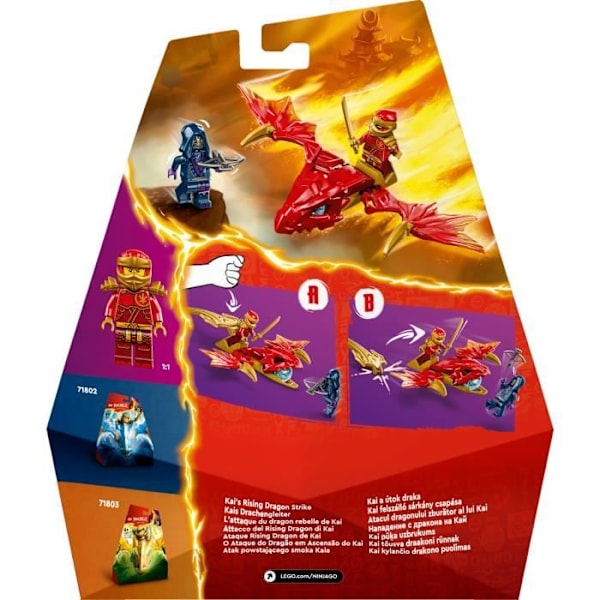 LEGO 71801 NINJAGO Kai's Rebel Dragon Attack, Dragon Ninja Toy och minifigurer inklusive Kai med Mini-Katana