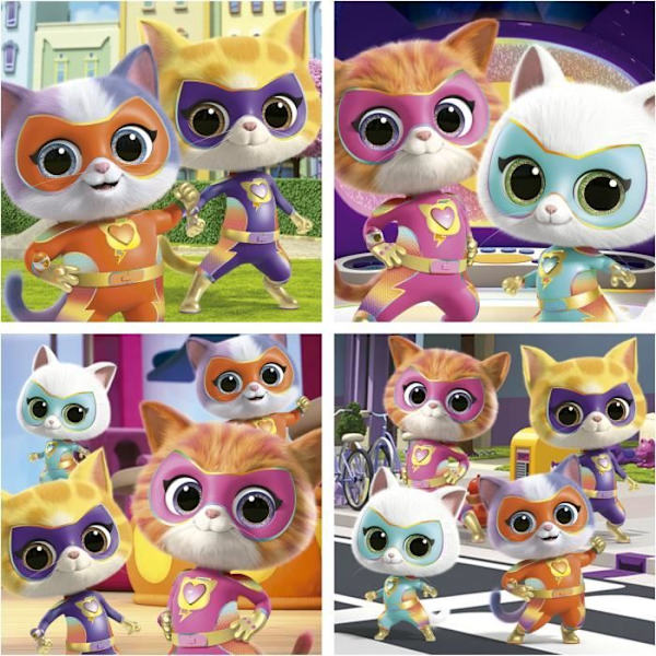 Progressivt pusselfodral - EDUCA - SuperKitties - 12+16+20+25 bitar
