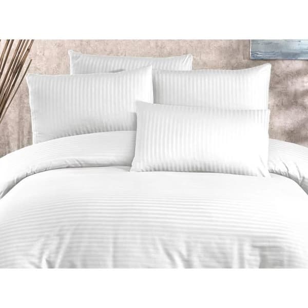 Bäddset - 1 påslakan 220 x 240 cm + 2 örngott 60 x 60 cm - 70% polyester, 30% bomull - Vit