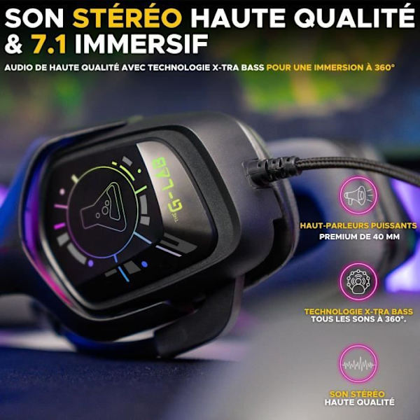 Kabelanslutet spelheadset - The G-Lab - KORP COBALT 7.1 - 7.1 Surround Sound - USB - RGB
