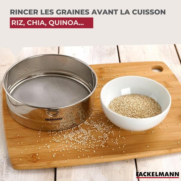 Set med 2 extra fina kökssiktar i rostfritt stål - FACKELMANN - Basic - 18 cm