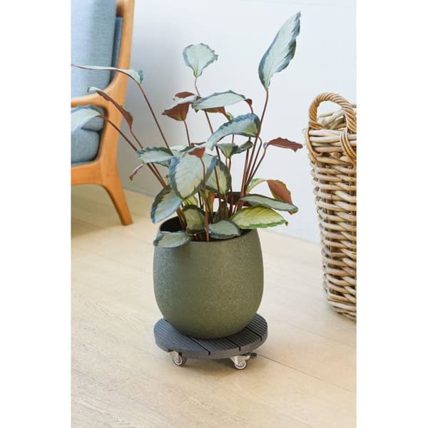 Krukställ med hjul - NATURE - WPC H7,5 x Ø30 cm - 4 hjul - Antracit