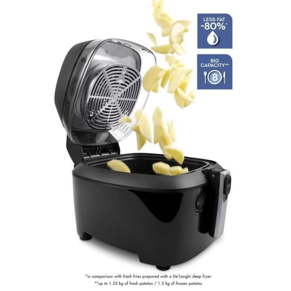 DELONGHI FH2394 Oljefri elektrisk fritös - Kapacitet: 1,5 kg - 1400W - Non-stick tank