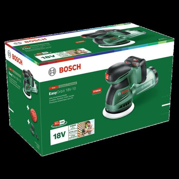 BOSCH EasyOrbit 18V10 Sladdlös Excenterslip - 125mm - 1 x 2,0 Ah Batteri + Laddare
