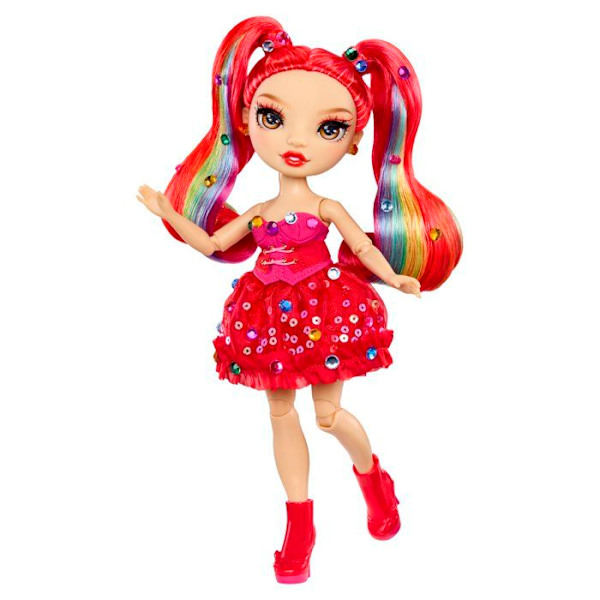 Rainbow High - Be Dazzling Modedocka - Vivienne Red - 28 cm - Gnistrande ädelstenar och accessoarer ingår