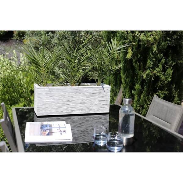 EDA PLASTIQUE Balconniere Graphit Up - 25 L - 59 x 19,5 x 22,8 cm - Vit kalkad