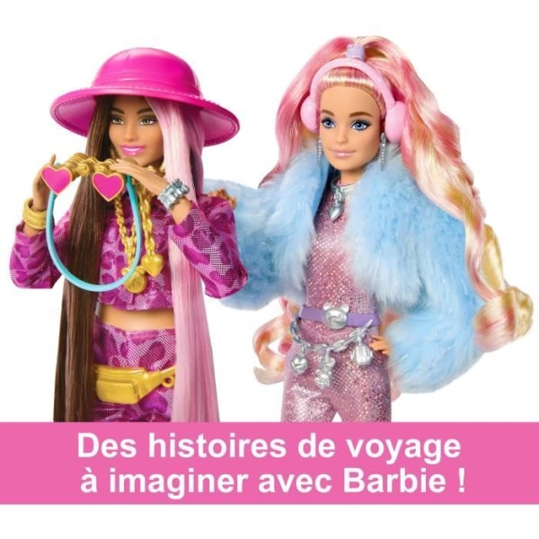 BARBIE EXTRA SAFARI Doll - MATTEL - HPT48 - Trendiga outfits - Resetillbehör - Långt hår